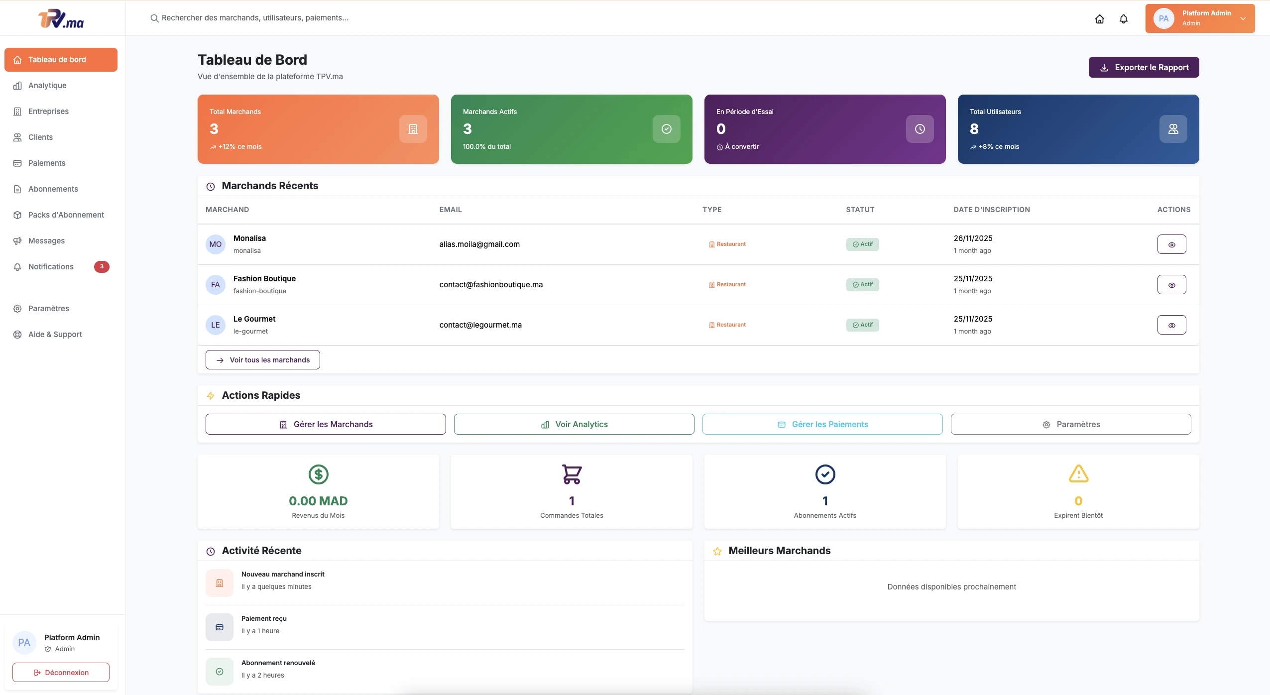 Dashboard Preview